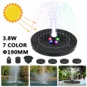 RGB LED Solar Powered Fountain Pump W/ 6 Nozzles Water Pump Night Floating Garden - #1