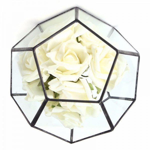 Irregular Glass Geometric Terrarium Box Flower Pot DIY Tabletop Succulent Plant Planter