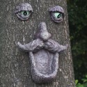 Laughing Tree Face Garden Statue Home Decor Outdoor Courtyard for Outdoor Landscape Plants Decor