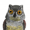 Artificial  Owl with Rotating Head Outdoor Hunting Decoy Garden Yard Landscape Ornament 