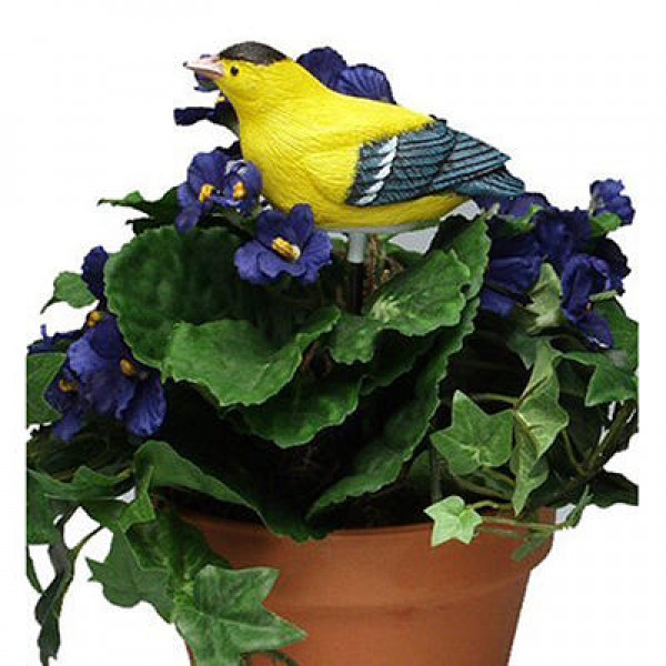 Plant Pal Soil Moisture Meter Alarm Cardinal Goldfinch Singing Voice Flower Bonsai Testing Tool - Coffee