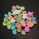 50pcs Glowing Artificial Pebbles Stones Garden Path Flower Pot Decor Landscape Noctilucent Stone - Orange Yellow