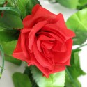 2pcs Artificial Plastic Rose Flower Vines Garland Home Garden Decoration -  Red