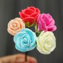 Miniature Rose Ornaments Potted Plant Craft Garden Bonsai DIY Decor - Blue