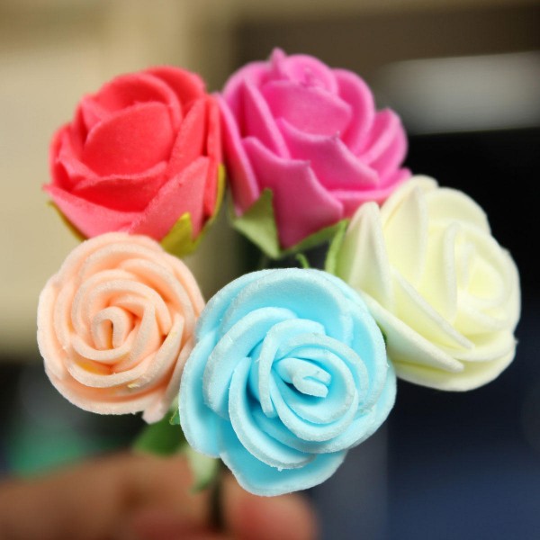 Miniature Rose Ornaments Potted Plant Craft Garden Bonsai DIY Decor - Blue