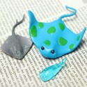 Mini Fish Whale Micro Landscape Decorations Garden DIY Decor - Blue spots flat fish