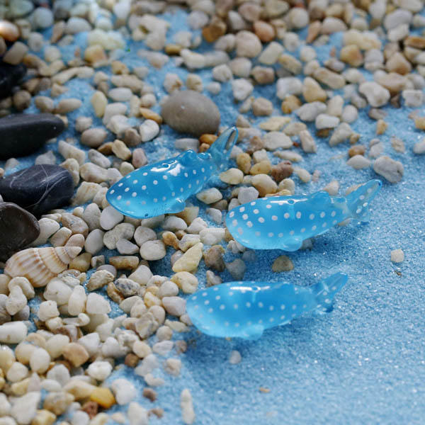Mini Fish Whale Micro Landscape Decorations Garden DIY Decor - Blue spots flat fish