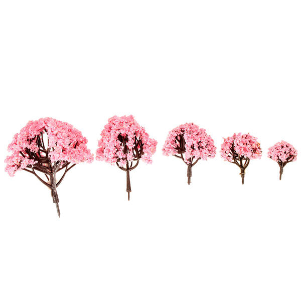 5 Size Pink  Trees Fairy Garden Ornament Plant Pot Decor - 6.5cm