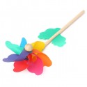Colorful PVC Wooden Windmill Home Garden Party Wedding Decoration Kid Toy - 12cm
