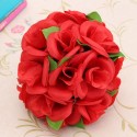 Artificial Wedding Silk Rose Flower Ball With Leaves Party Home Decoration - Rose