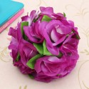 Artificial Wedding Silk Rose Flower Ball With Leaves Party Home Decoration - Rose