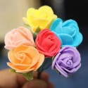 DIY Miniature Pretty Rose Ornaments Potted Plant Garden Decor - Purple