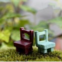 Mini  Stool Chair Desk Figurine Micro Landscape Ornament Gardening Decoration DIY Bonsai Craft - Purple Stool