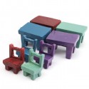Mini  Stool Chair Desk Figurine Micro Landscape Ornament Gardening Decoration DIY Bonsai Craft - Purple Stool