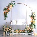 1/1.2/1.5/1.8/2.4M Gold Round Balloon Arch Metal Wedding Arch For Garden Yard Wedding Brithday Party - 1.5m