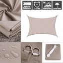300D Kahki Heavy Duty Shade Sail Sun Outdoor Garden Patio Awning Canopy UV Protection Cover - 3M Rectangle