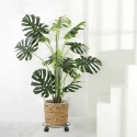 Removable Flower Pot Tray Universal Wheels Round Tray Heavy Duty Flower Pot Rack Plant Caddy Rolling Potted Plant Stand - Black 