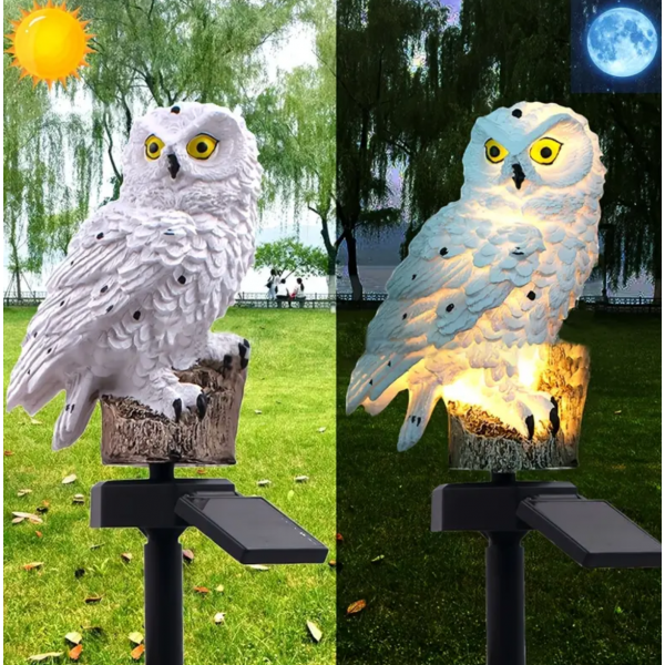 1pc Garden Solar Lights Outdoor Decorative Resin Owl Solar LED Lights With Stake For Garden Lawn Pathway Yard Decortions