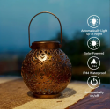 1pc Solar Lantern Lights, Outdoor LED Solar Hanging Lantern Lights With Star Projection, Warm White Solar Garden Lights Retro Table Lantern Lights Waterproof For Garden Patio Courtyard Path