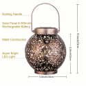 1pc Solar Lantern Lights, Outdoor LED Solar Hanging Lantern Lights With Star Projection, Warm White Solar Garden Lights Retro Table Lantern Lights Waterproof For Garden Patio Courtyard Path