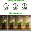 1pc, Aiwellkay Grow Lights For Indoor Plants ,Grow Healthy Indoor Plants USB Angel Ring LED Full Spectrum Plant Light , Diameter 3.5in/9cm,Height Adjustable 4 Dimmable Brightness, 4/8/12H On/Off Timer,Timed DimmingI ,Ideal For Small Plants
